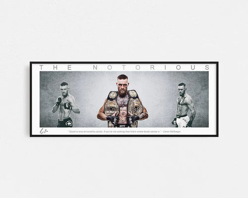 CONOR MCGREGOR PANORAMIC COLLAGE PRINT SIGNED FRAMED WINGS