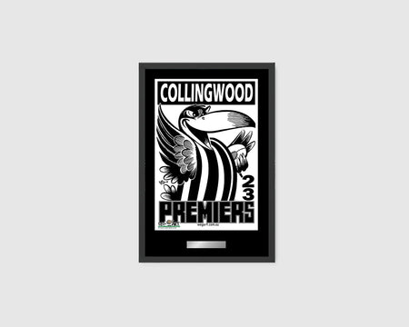 COLLINGWOOD-NICK DAICOS AND JORDAN DE GOEY 2023 PREMIERS DUAL SIGNED LITHOGRAPH