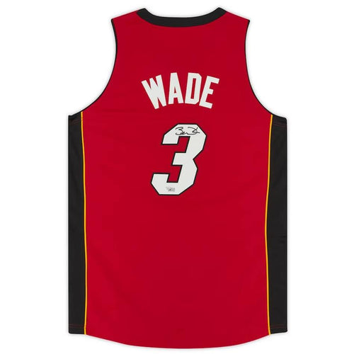 BASKETBALL-Dwayne Wade Red Miami Heat Jersey Framed