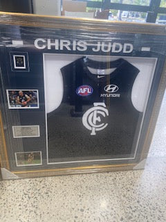 CARLTON-Chris Judd signed jumper with description