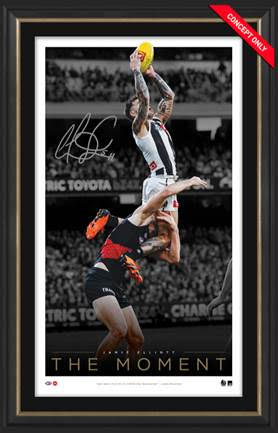 COLLINGWOOD-JAMIE ELLIOTT 'THE MOMENT' SIGNED ICON SERIES FRAMED