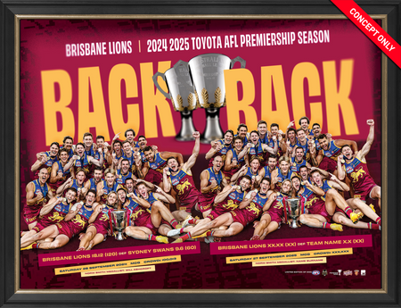 Brisbane Lions 2025 Premiers Dual Signed Lithograph