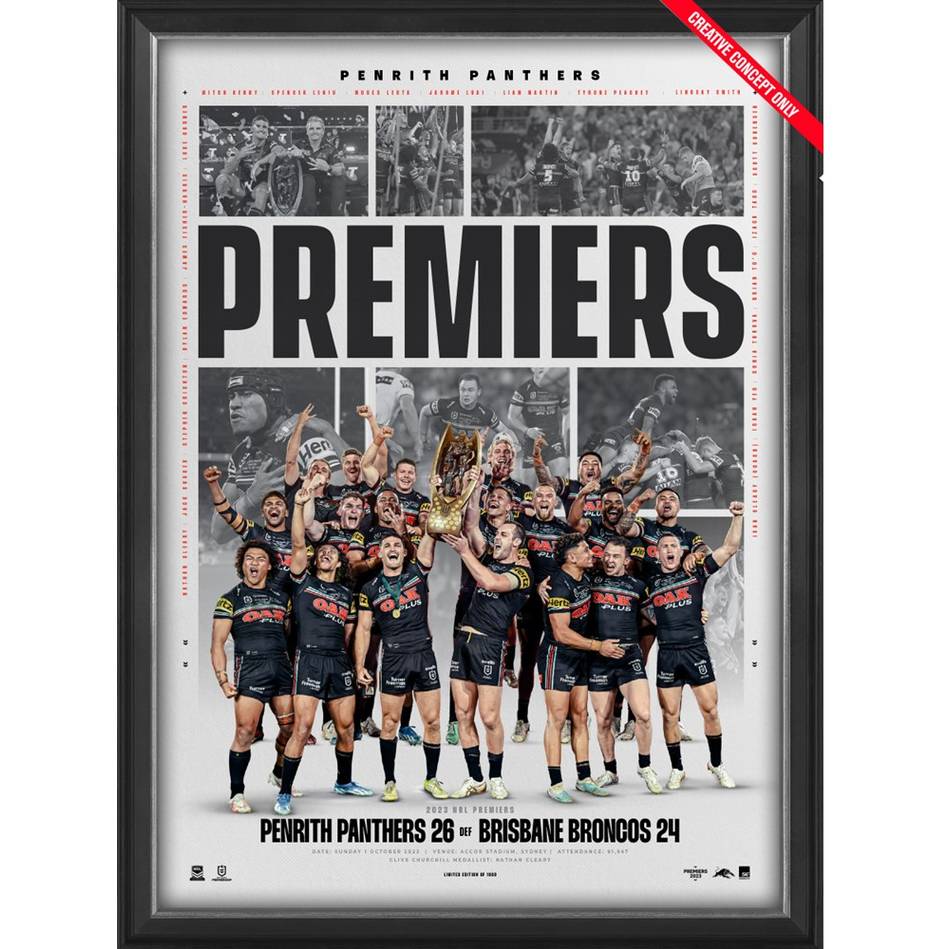 NRL Penrith Panthers Black Premiers 2022 - 2023 Complete Season