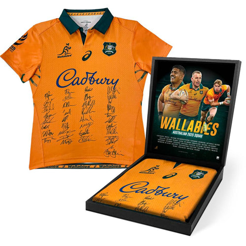RUGBY-2025 Wallabies Squad Signed Jersey Boxed