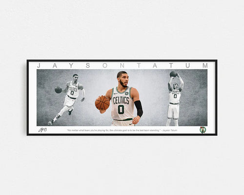 BASKETBALL-JAYSON TATUM PANORAMIC COLLAGE PRINT SIGNED FRAMED WINGS