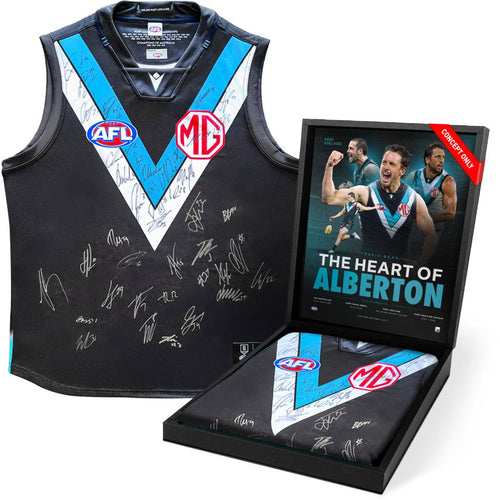 Port Adelaide - Travis Boak and Team Signed Boxed Guernsey