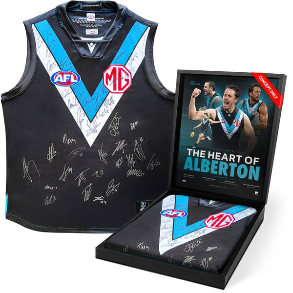 Port Adelaide - Travis Boak and Team Signed Boxed Guernsey