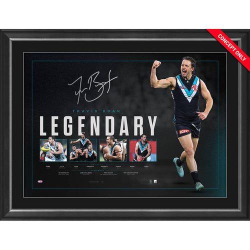 PORT ADELAIDE-Travis Boak Signed Career Retrospective Lithograph