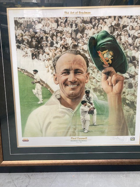 CRICKET-Final Farewell 1948 LE/Signed by Artist Brian Clinton. Framed