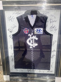 CARLTON Signed Team Jumper 1996. Last game V Fitzroy/ Framed