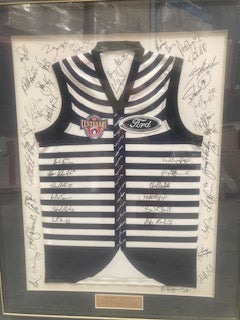 GEELONG-Geelong signed jumper 1996 celebrating 100 years of football/Framed