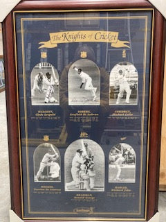 CRICKET-The Knights of Cricket Signed photos of Bradman, Cowdrey, Walcott, Sobers, Weekes and Hadlee
