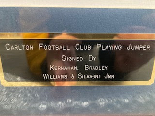 CARLTON-Carlton signed jumper by Silvani jr, Bradley,Williams ,Kernaghan.