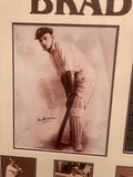 BRADMAN-Donald Bradman collage piece with Lge Sepia Photo Signed & Playing Records included
