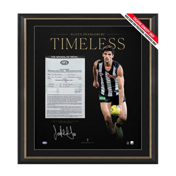 Scott Pendlebury 2014 Brownlow Vote Card Display