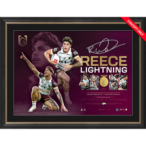 NRL- BRISBANE BRONCOS Reece Walsh Signed Lithograph