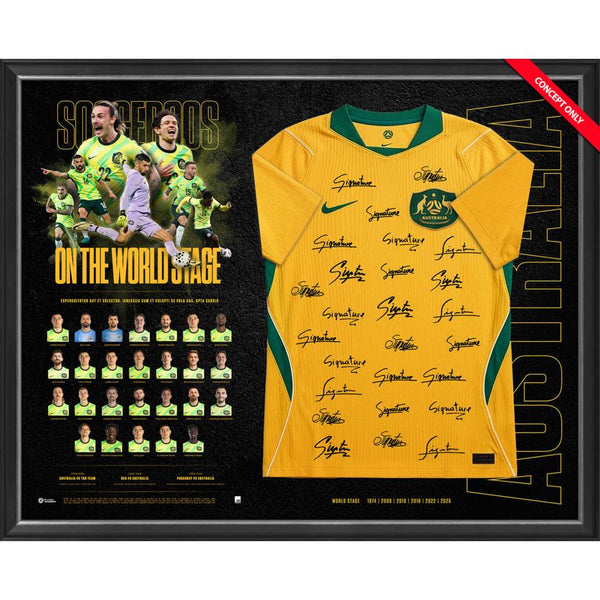 SOCCER-Socceroos 2026 World Cup Squad Signed Boxed Jersey