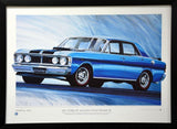 CAR RACING-1971 Ford Falcon XY Gt Framed Print Signed A-Tag Limited Edition /500