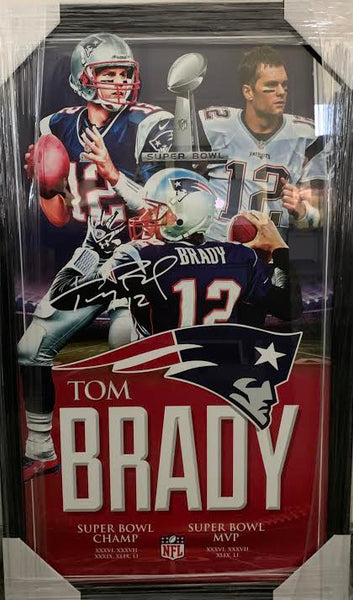 NFL - Tom Brady Signed Facimile Super Bowl Print/ Framed