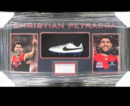 MELBOURNE- Christian Petracca Signed Boot Framed