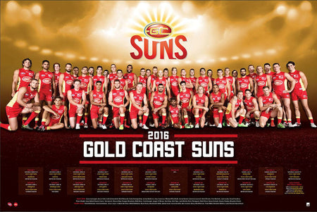Gold Coast 2016 Team Poster Framed