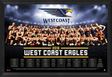 West Coast Football Club Official 2016 AFL Team Poster Framed