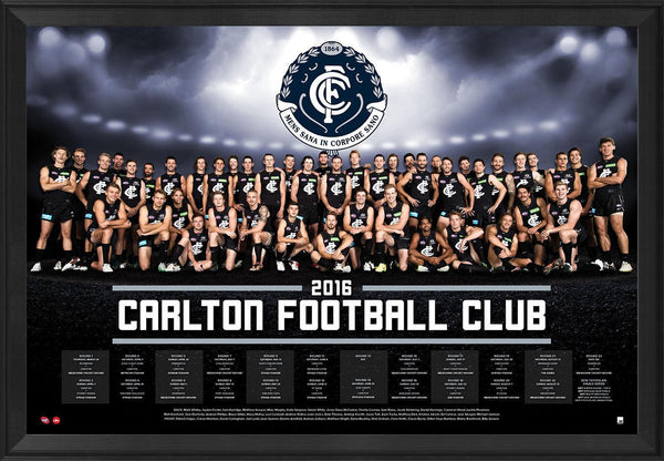 Carlton 2016 Team Poster Framed