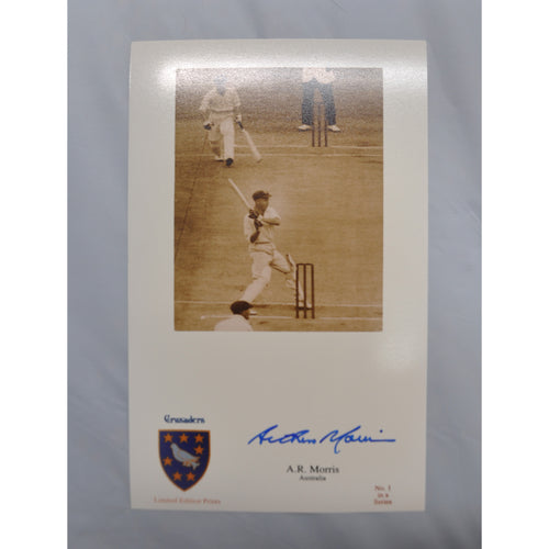 CRICKET-ARTHUR MORRIS MBE Australian Test Cricketer signed photo
