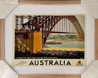 Australian Art -Sydney Harbour Bridge - Vintage Poster/Framed