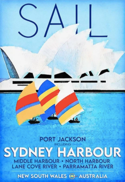 Australian Art - Sail The Harbour - Vintage Poster/Framed