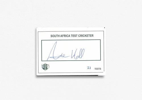 South African Test Cricketer Card Signed - Andrew Hall