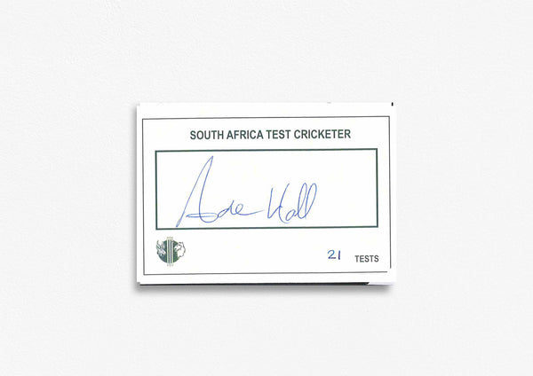 South African Test Cricketer Card Signed - Andrew Hall