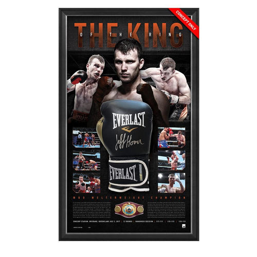 BOXING-The King Of The Ring – Jeff Horn Personally Signed Glove Display