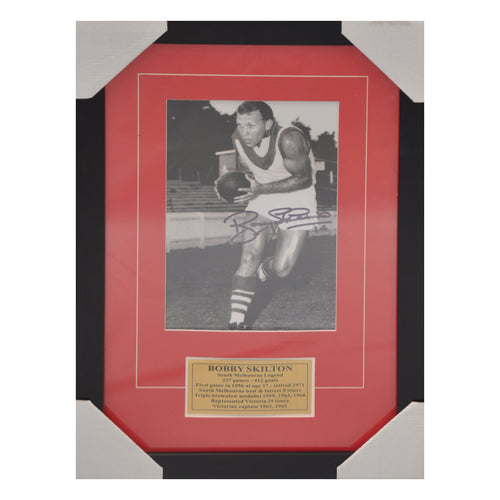 Legends of AFL/VFL Bobby Skilton. Signed and Framed Photo