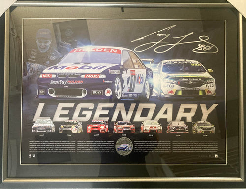 CAR RACING-Craig Lowndes 'Legendary' With Facsimile Signature Framed