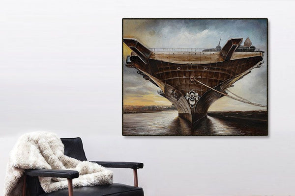 3D - Air Ship Framed Canvas