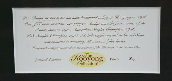 TENNIS-"Kooyong Collection"- Don Budge  Framed Photograph - Tennis, Rare