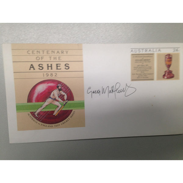 Australian Test Cricketer Signed Envelope Ashes: Greg Matthews