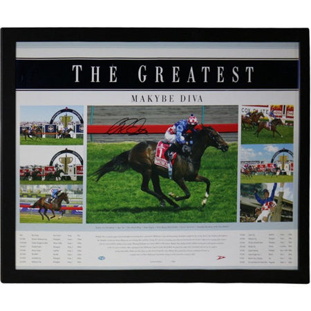 HORSE RACING-King & Queen Phar Lap & Black Caviar Sportsprint/Framed