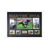 HORSE RACING-Makybe Diva Melbourne Cup Framed/Signed by Glen Boss