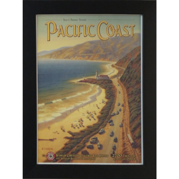 GENERAL-Pacific Coast - California Travel Poster - Framed