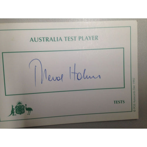 Australian Test Cricketer Card Signed - Trevor Hohns