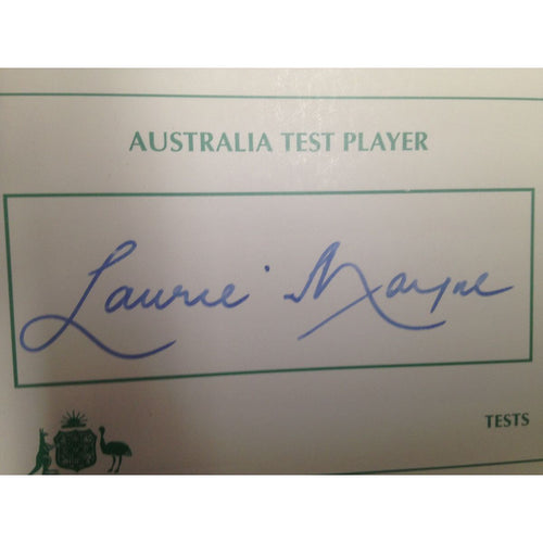 Australian Test Cricketer Card Signed - Laurie Mayne