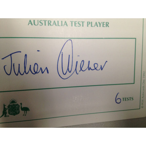 Australian Test Cricketer Card Signed - Julien Wiener