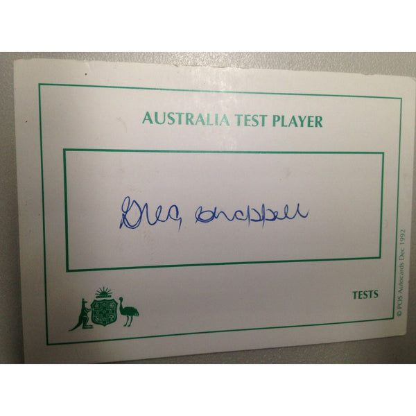 Australian Test Cricketer Card Signed - Greg Chappell