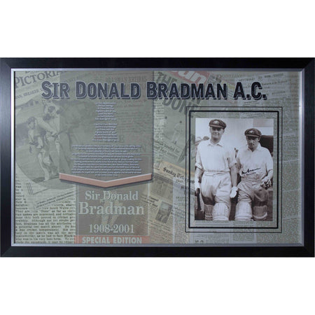 BRADMAN-Sir Donald Bradman framed mini bat