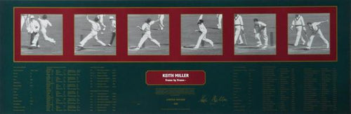 CRICKET-Keith Miller Frame By Frame Bowling Signed and Framed