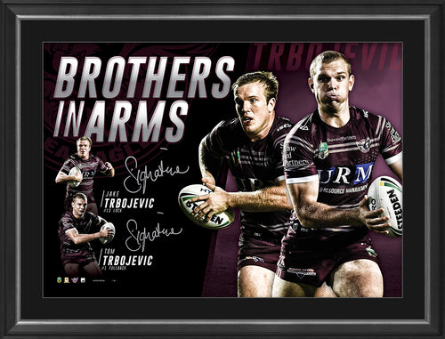 NRL-MANLY DUAL SIGNED ‘BROTHERS IN ARMS’