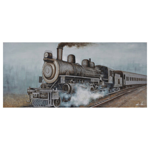 3D Train with Smoke Oil Painting