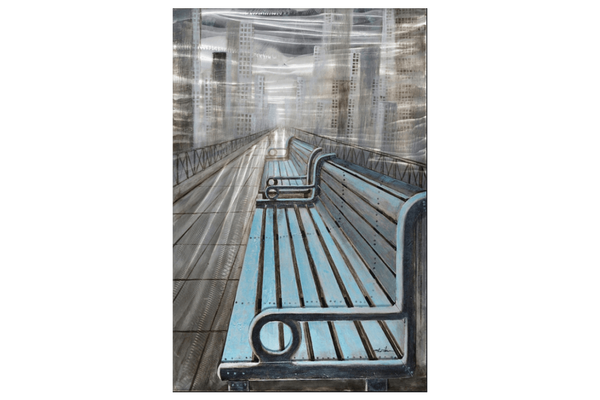 3D Bench Seats Framed Canvas